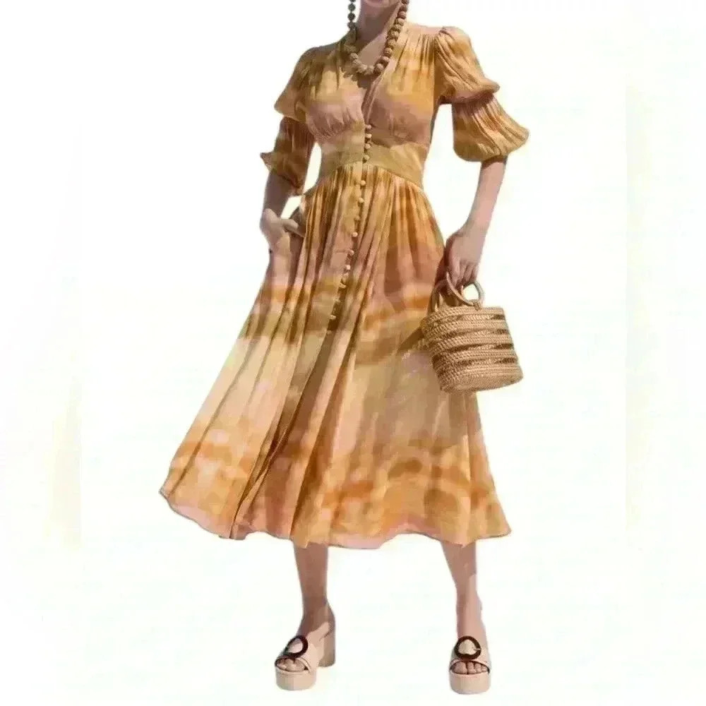 Cult Gaia New NWT Watercolor Willow Dress Size Medium